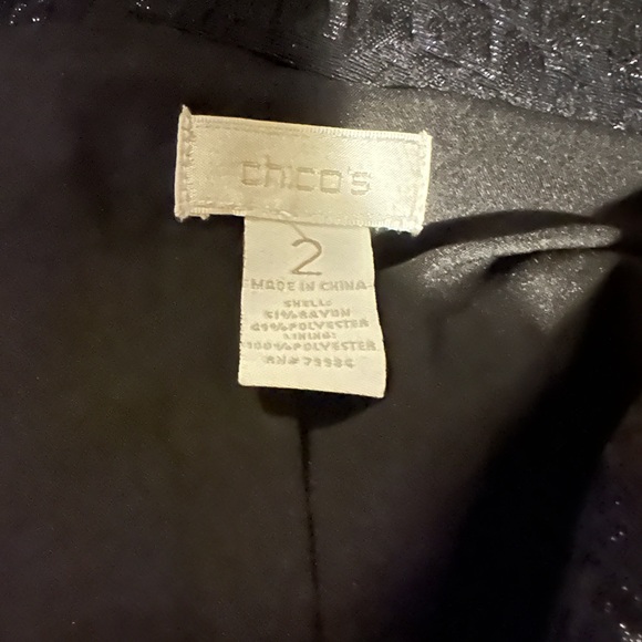 Chico's Black Blazer with Textured Pattern - Picture 5 of 5